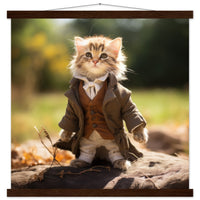 Póster semibrillante de gato con colgador "Michi Bilbo el Hobbit" Gelato