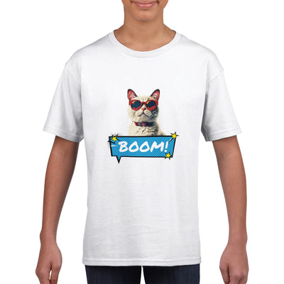 Camiseta Junior Unisex Estampado de Gato 