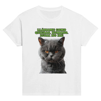 Camiseta Junior Unisex Estampado de Gato 