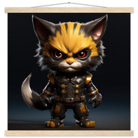 Póster semibrillante de gato con colgador "Michi Wolverine" Gelato