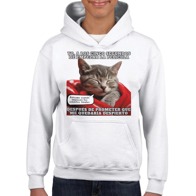 Sudadera con capucha júnior estampado de gato 