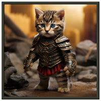 Póster semibrillante de gato con marco metal "Michi Maximus"