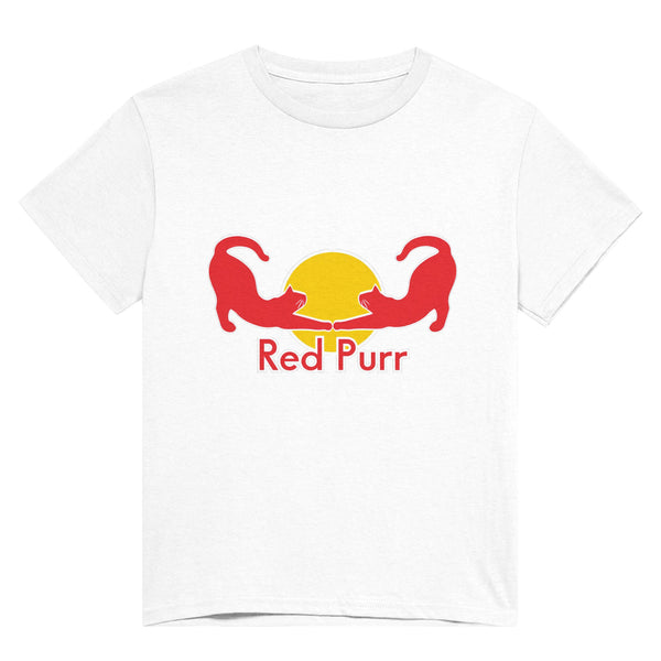 Camiseta Unisex Estampado de Gato "Red Purr Energy" Michilandia | La tienda online de los fans de gatos