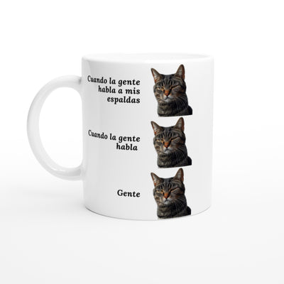 Taza Blanca con Impresión de Gato 