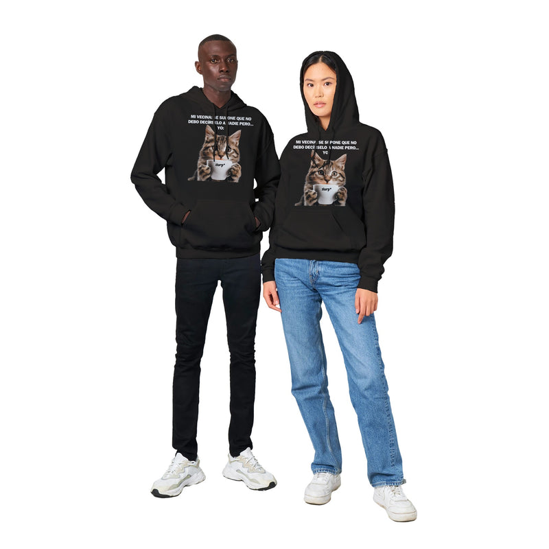 Sudadera con Capucha Unisex Estampado de Gato "Chisme Gatuno" Michilandia | La tienda online de los fans de gatos