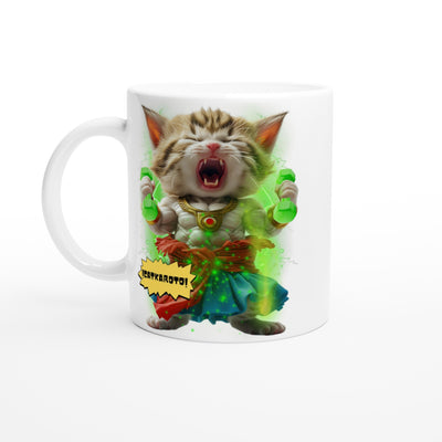 Taza Blanca con Impresión de Gato 