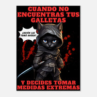 Lienzo de gato "El Ninja de las Galletas" Michilandia | La tienda online de los amantes de gatos