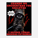 Lienzo de gato "El Ninja de las Galletas"