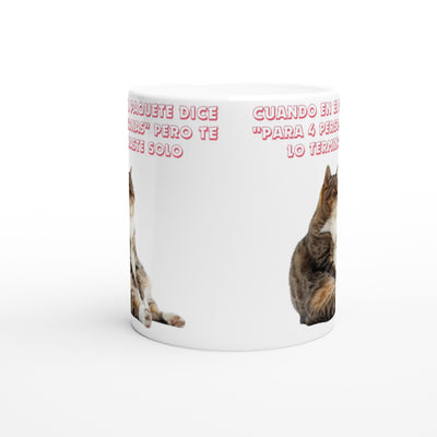 Taza Blanca con Impresión de Gato "Miau de Culpa" Michilandia | La tienda online de los fans de gatos