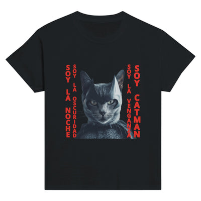 Camiseta Junior Unisex Estampado de Gato "El Caballero Gatuno" Michilandia