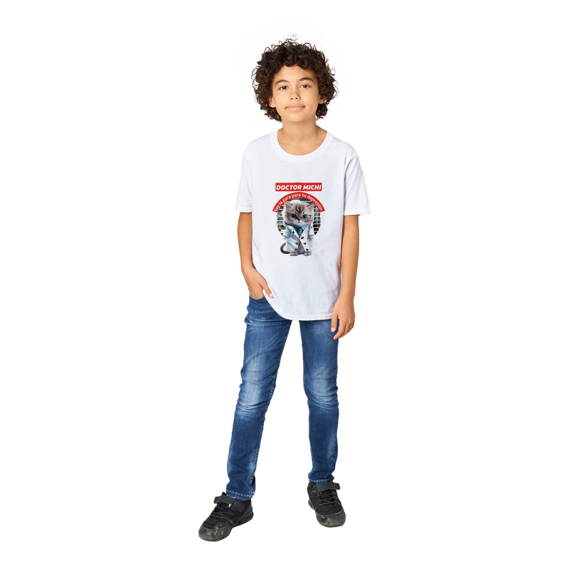 Camiseta júnior unisex "Doctor michi" Gelato