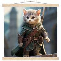 Póster semibrillante de gato con colgador "Michi Legolas" Gelato