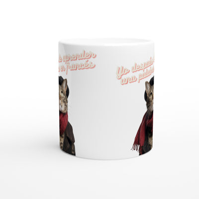 Taza Blanca con Impresión de Gato "Top Chat" Michilandia | La tienda online de los fans de gatos