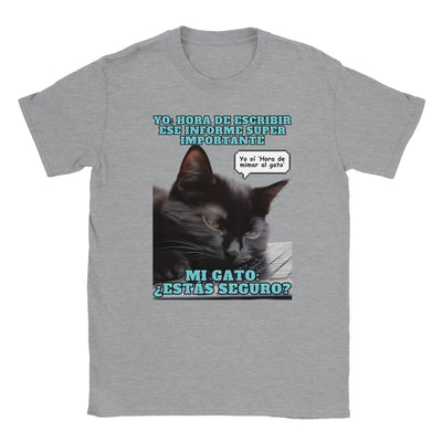 Camiseta unisex estampado de gato "Hora de mimar al gato" Michilandia | La tienda online de los amantes de gatos