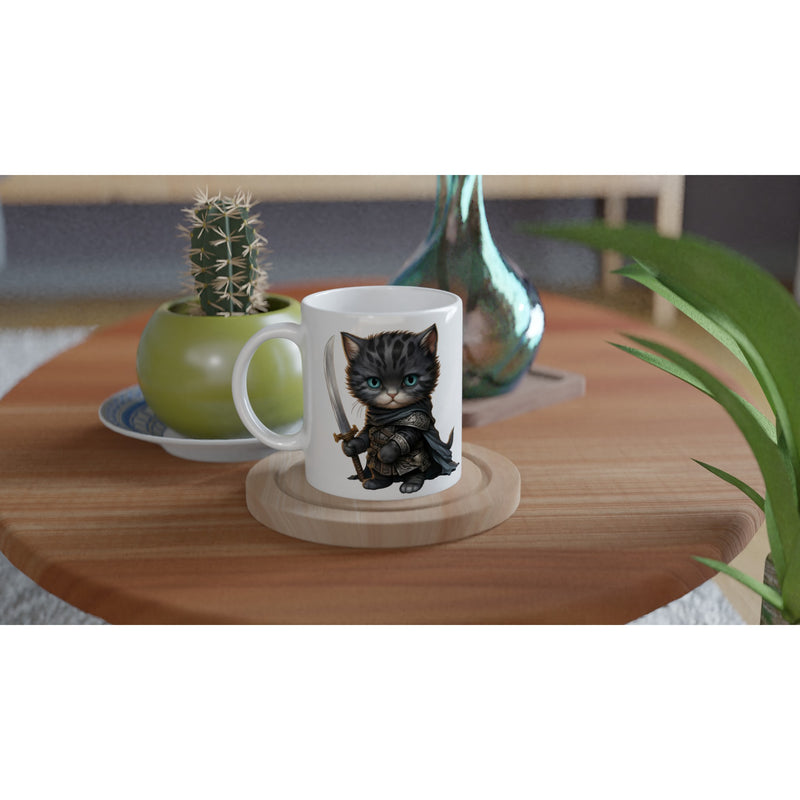 Taza blanca con impresión de gato "Berserkitty" Michilandia | La tienda online de los amantes de gatos