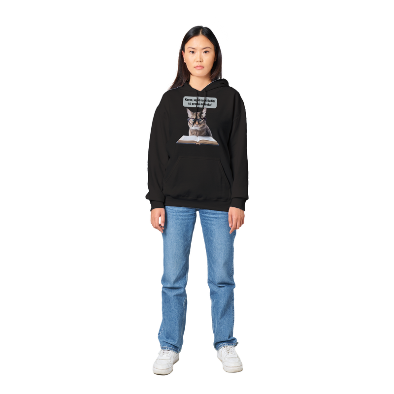 Sudadera con capucha unisex estampado de gato "Karen la mascota" Gelato