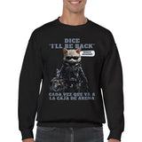 Sudadera unisex estampado de gato "I'll Be Back" Michilandia | La tienda online de los amantes de gatos