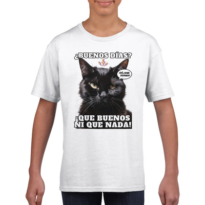 Camiseta júnior unisex estampado de gato 