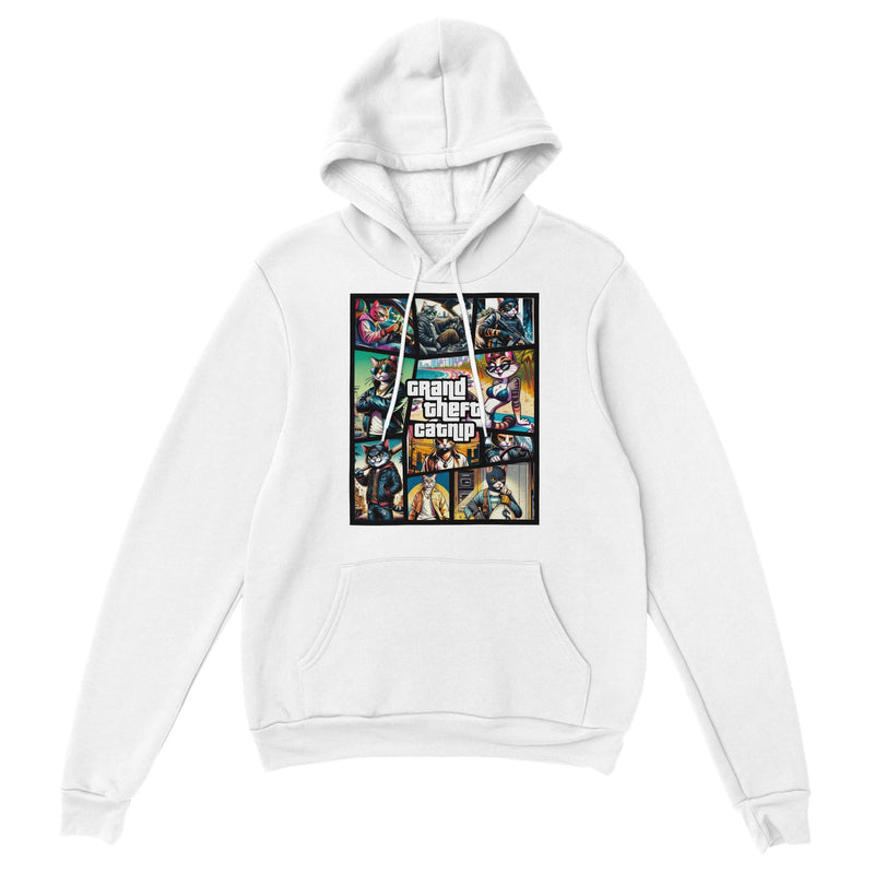 Sudadera con Capucha Unisex Estampado de Gato "Grand Theft Catnip" Michilandia | La tienda online de los fans de gatos