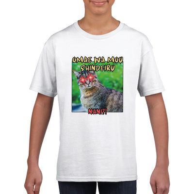 Camiseta júnior unisex estampado de gato 