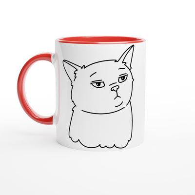 Taza Bicolor con Impresión de Gato "Aburrimiento Felino" Michilandia