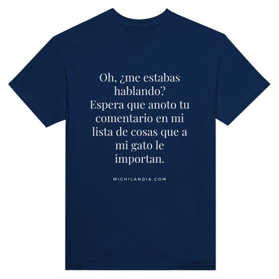 Camiseta Unisex Estampado de Gato "Prioridades Felinas" Michilandia | La tienda online de los fans de gatos