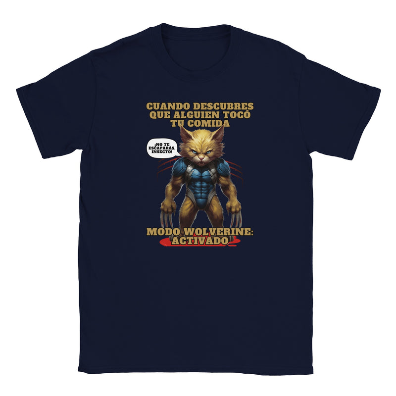 Camiseta Junior Unisex Estampado de Gato "Modo Wolverine" Michilandia | La tienda online de los fans de gatos