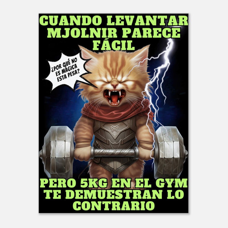 Lienzo de gato "Michi Thor Fitness" Michilandia | La tienda online de los amantes de gatos