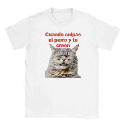 Camiseta Junior Unisex Estampado de Gato 