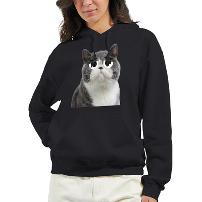 Sudadera con Capucha Unisex Estampado de Gato 