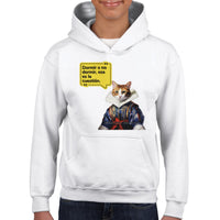 Sudadera con capucha júnior estampado de gato "William Michi Shakespeare" Michilandia | La tienda online de los amantes de gatos