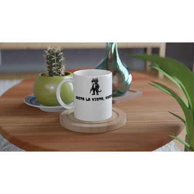 Taza Blanca con Impresión de Gato "MiauNator" Michilandia | La tienda online de los fans de gatos