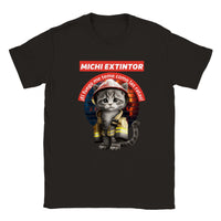 Camiseta unisex estampado de gato "Michi extintor"