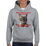 Sudadera con capucha júnior estampado de gato "Promesa de Ejercicio" Michilandia | La tienda online de los fans de gatos