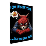 Lienzo de Gato "Spider-Siesta" Michilandia | La tienda online de los amantes de gatos