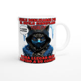 Taza blanca con impresión de gato "Hambre Mortal" Michilandia | La tienda online de los amantes de gatos