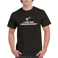 Camiseta Unisex Estampado de Gato "Cheezburger Miau" Michilandia | La tienda online de los fans de gatos