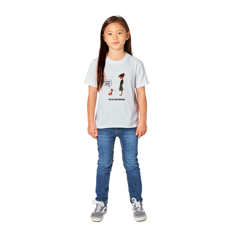 Camiseta Junior Unisex Estampado de Gato "Coach Miau" Michilandia