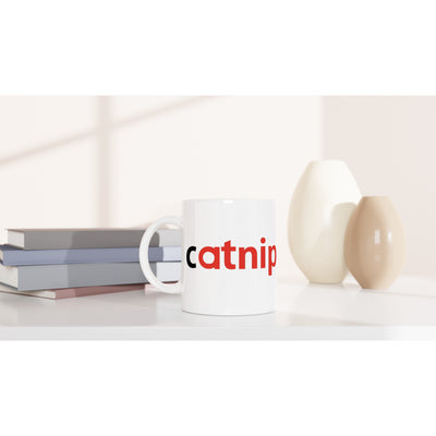 Taza Blanca con Impresión "Catnip Delight" Michilandia | La tienda online de los fans de gatos