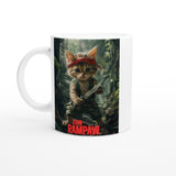 Taza Blanca con Impresión de Gato "John Rampaw" Michilandia | La tienda online de los fans de gatos