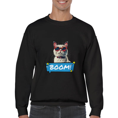 Sudadera Unisex Estampado de Gato 