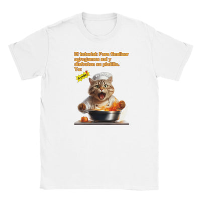 Camiseta Junior Unisex Estampado de Gato 