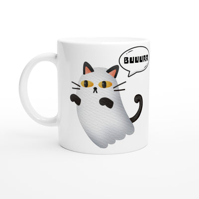 Taza Blanca con Impresión de Gato 