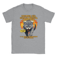 Camiseta unisex estampado de gato "Nuevo Rival" Michilandia | La tienda online de los fans de gatos