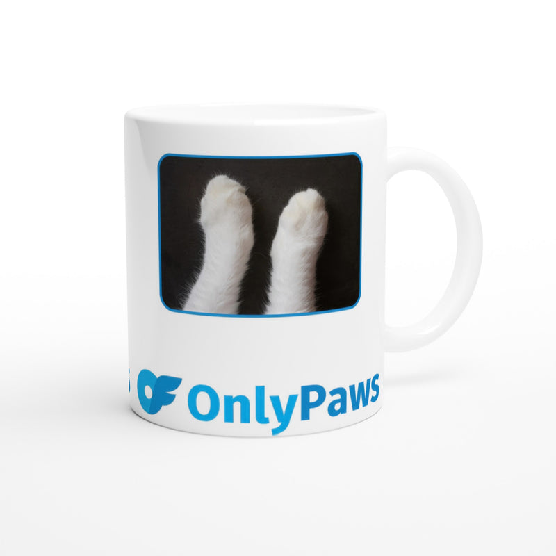 Taza Blanca con Impresión de Gato "Only Paws" Michilandia | La tienda online de los fans de gatos