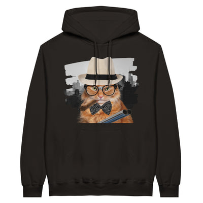 Sudadera con Capucha Unisex Estampado de Gato 