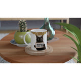 Taza Blanca con Impresión de Gato "No Gracias" Michilandia | La tienda online de los fans de gatos