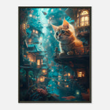 Póster Semibrillante de Gato con Marco Metal "Explorador de Océanos" Michilandia | La tienda online de los fans de gatos