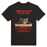 Camiseta Unisex Estampado de Gato "Tácticas de Negociación" Michilandia | La tienda online de los fans de gatos