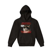 Sudadera con capucha júnior estampado de gato "Amanecer Grumpy" Michilandia | La tienda online de los fans de gatos